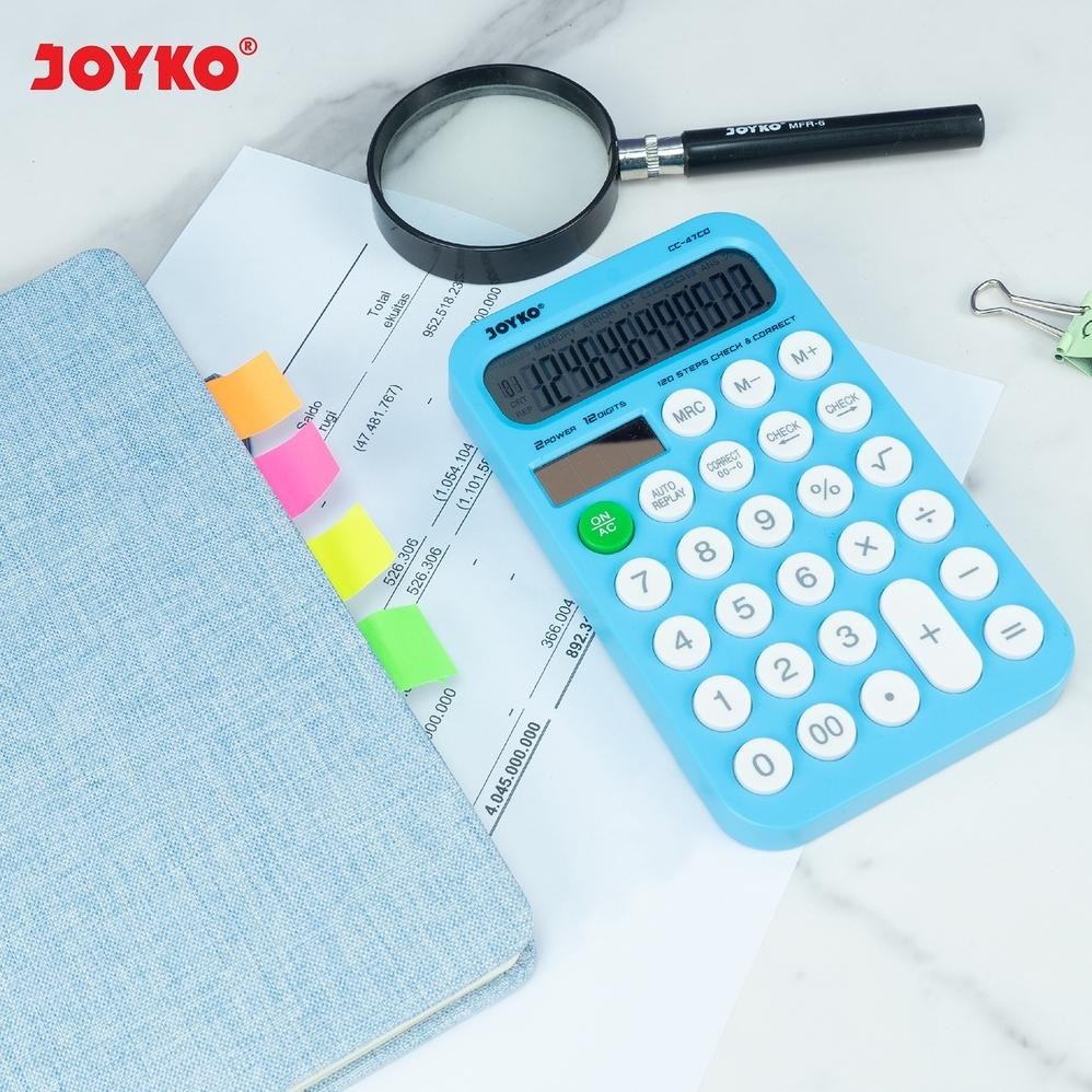 

aq-54 Calculator Kalkulator Joyko CC-47CO 12 Digits Check Correct Premium