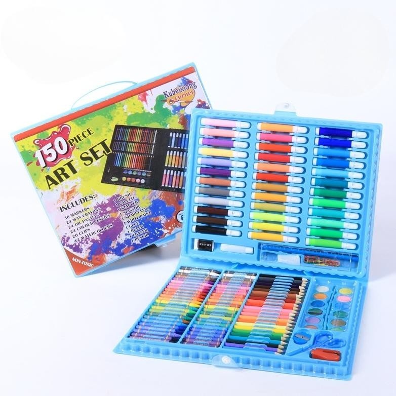 

rwet-23 Crayon Set Peralatan Gambar & Lukis Pensil Warna/ Art Set isi 150 pcs Kualitas Premium Hemat