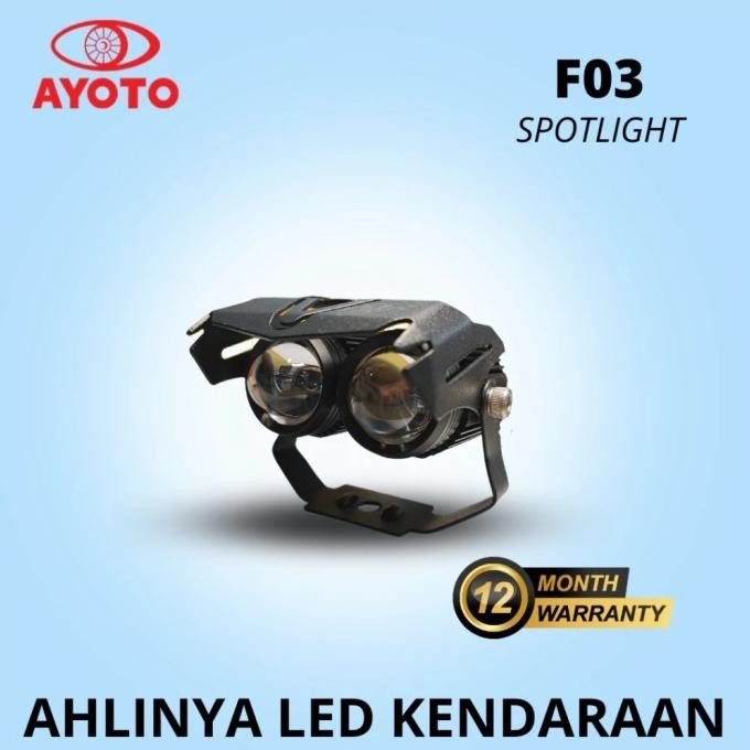 Lampu Otomotif Lampu Tembak LED Motor & Mobil AYOTO 18W HI LO AC & DC