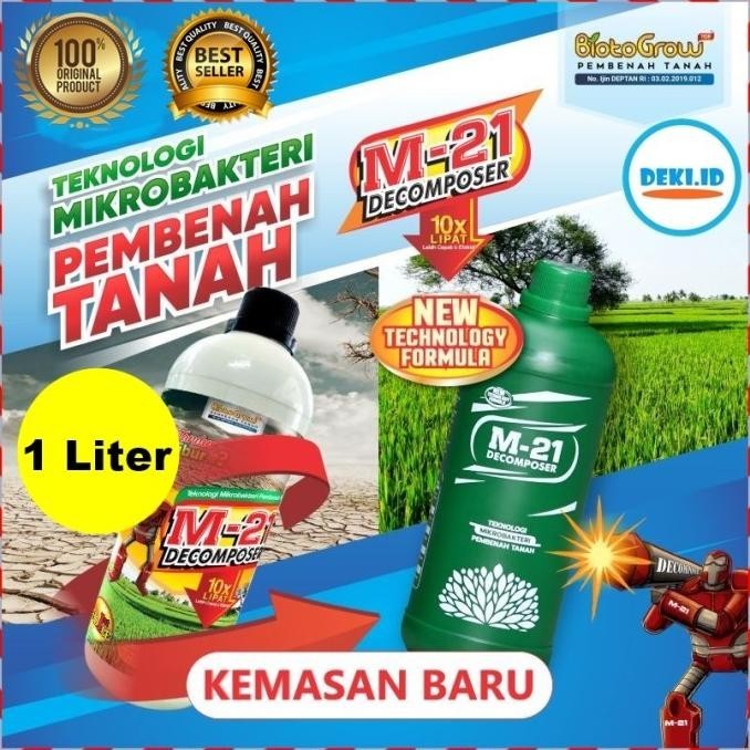 M21 Dekomposer 1 L Bio Aktivator Kompos Pupuk Pestisida Organik Cair