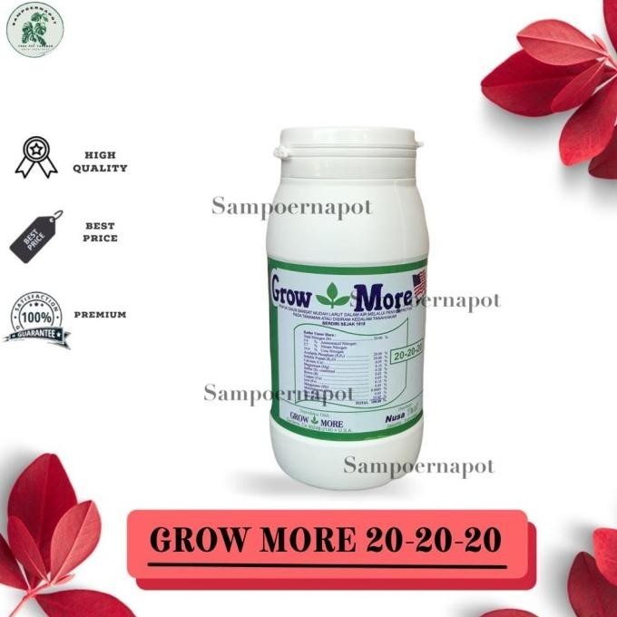 pupuk npk seimbang buah,bunga,akar dan daun growmore 20-20-20 454gr