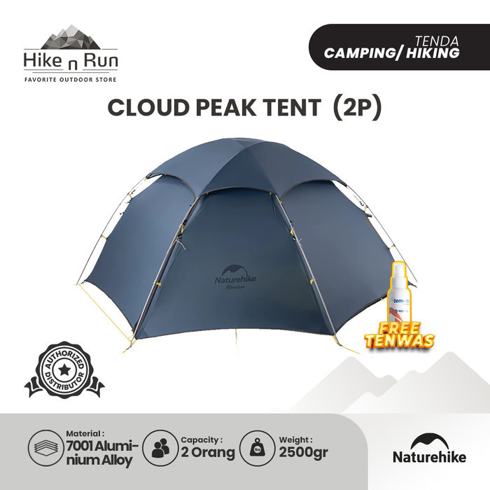 {DianShop} Tenda Camping Naturehike NH17K240-Y Cloud Peak Tent 2P - Blue 15D Limited