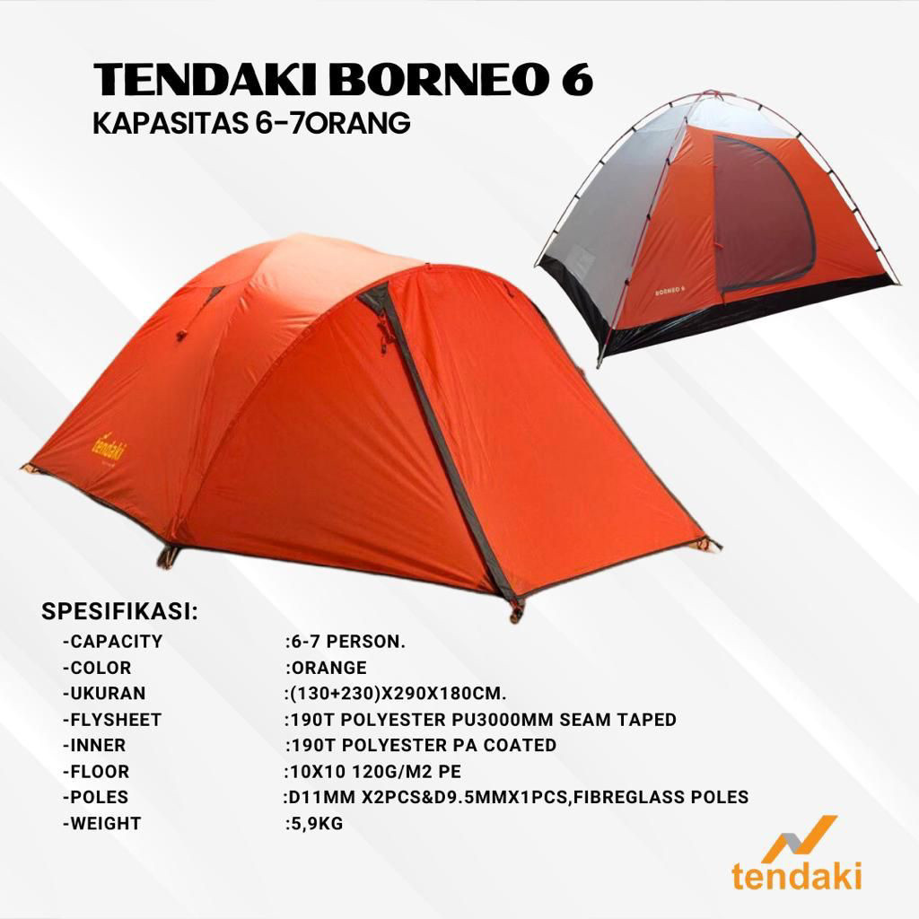 {DianShop} TENDA BORNEO 6 ORIGINAL Berkualitas