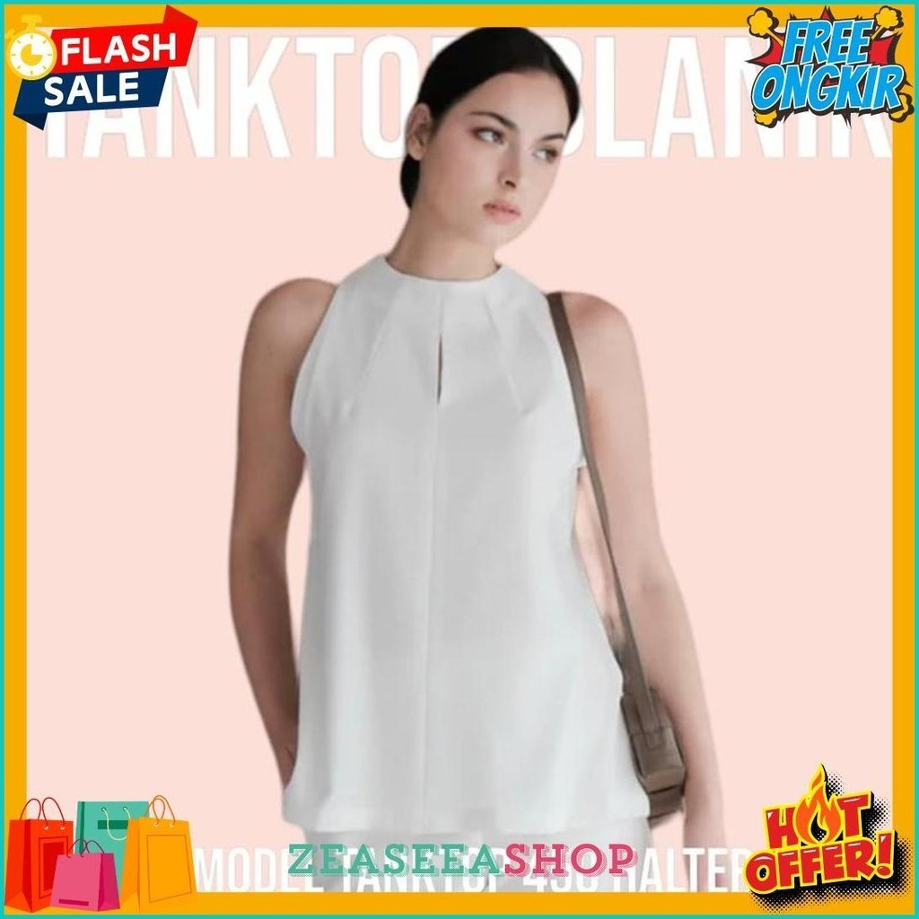 Chloebeautyshop - Tanktop Dalaman Singlet Blouse Wanita Blanik / Inner Blazer Tanpa Lengan (Cod)