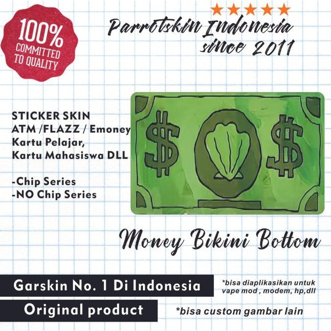 Sticker Skin Card ATM Debit Credit Emoney Flazz Bikin Bottom Money Evvarisk Garskin