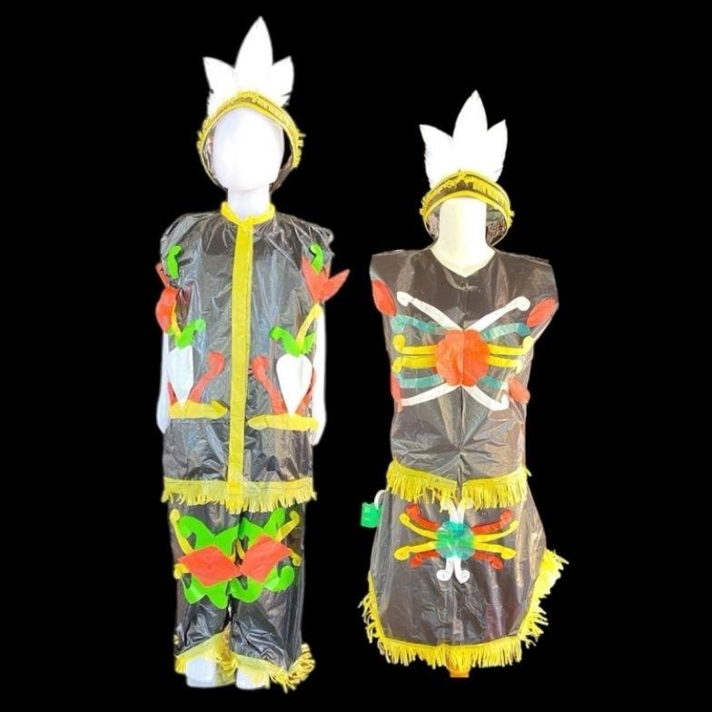 Diskon Prakarya Baju Daur Ulang Adat Dayak Dari Plastik | Kostum Karnaval Et-12