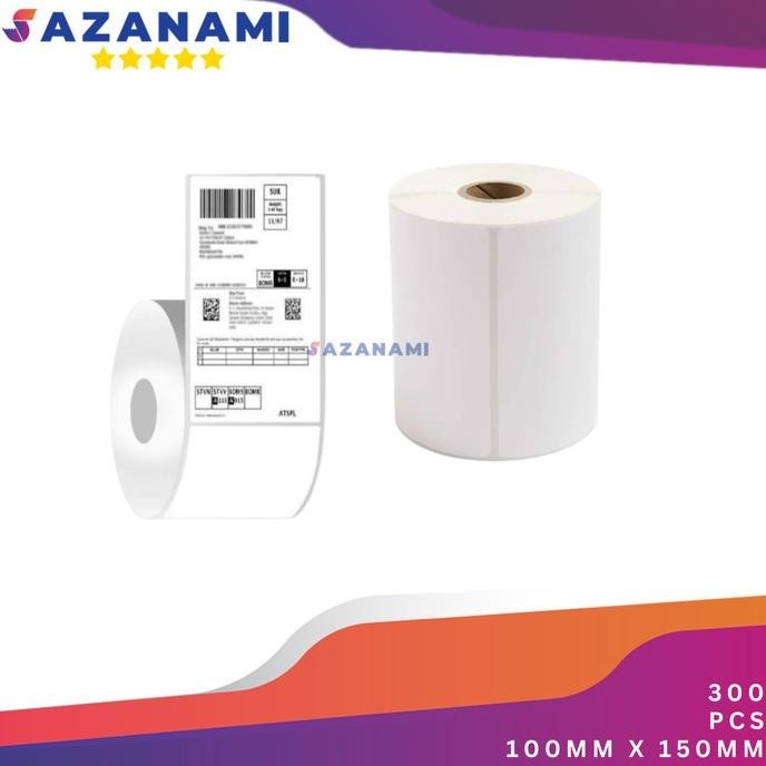 

Murah LABEL BARCODE 100 X 150MM KERTAS STIKER A6 RESI PRINTER 300Pcs - HK saz4 dijamin