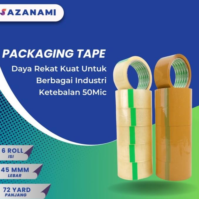 

Murah Lakban Bening 2" 45MM 72 Yard Sazanami Opp Tape Lakban Coklat saz4 Ayo Beli