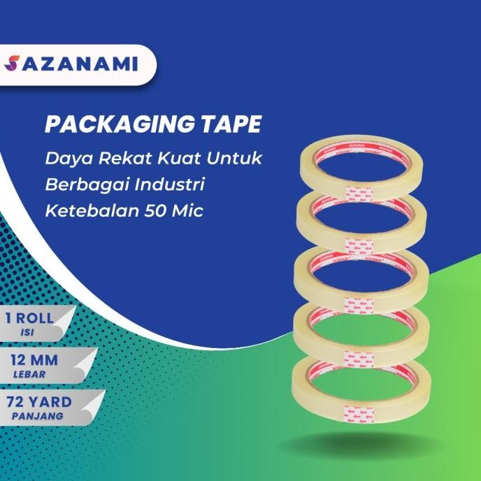 

Baru isolasi bening 1/2" Inch x 72 Yard sazanami selotip solasi lakban tape saz4 Ayo Beli