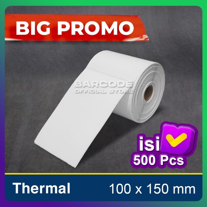 

Sale Label Stiker Thermal 100X150Mm / 100X150 / 100 X 150 Mm A6 Isi 500 Pcs
