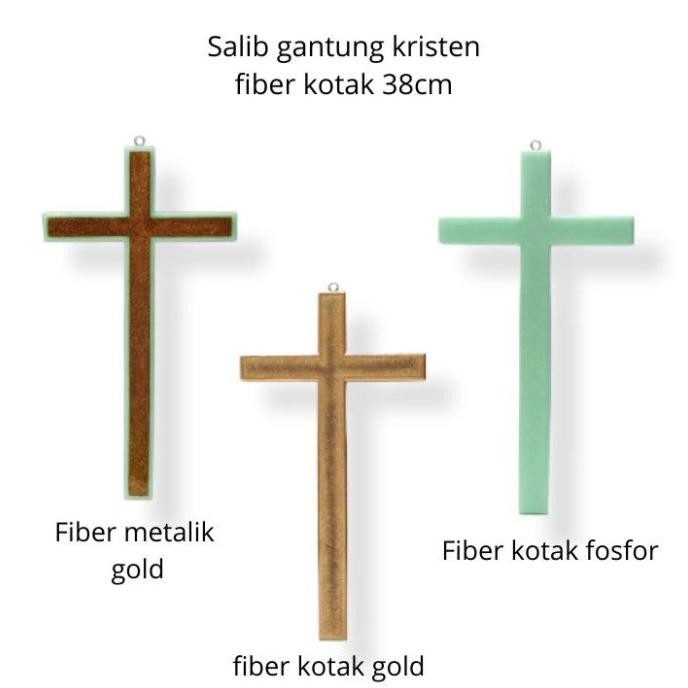 

Pajangan Salib Gantung Dinding Kristen Polos Fiber Kotak Gold SGK 38cm