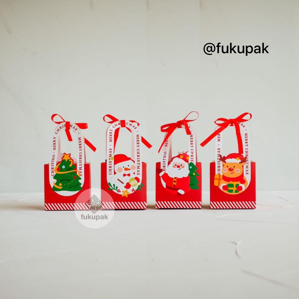 

fh-46 Small Christmas Box (12pcs), Kotak Natal Kecil Goodie Bag Permen Kue Roti Snack Viral