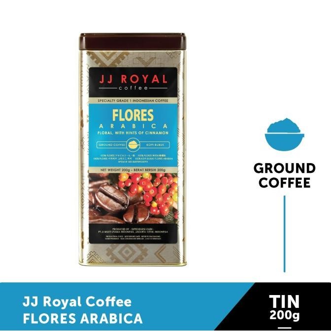 

Jj Royal Coffee Flores Arabica Ground (Kopi Bubuk) Tin 200G
