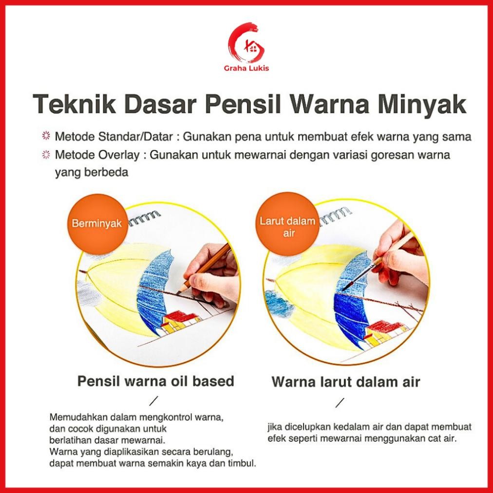 

COD Deli High-grade Oil Pencil Color Pensil Warna Minyak 24 / 36 / 48 / 72 Original