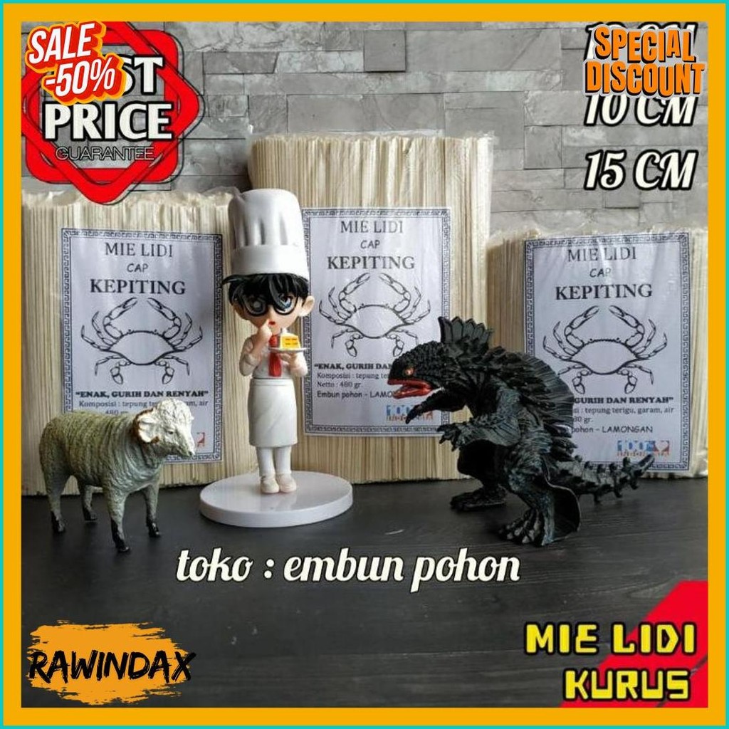 

Mie Lidi Mentah 10 Cm 1Kg Cap Kepiting (Murmer)