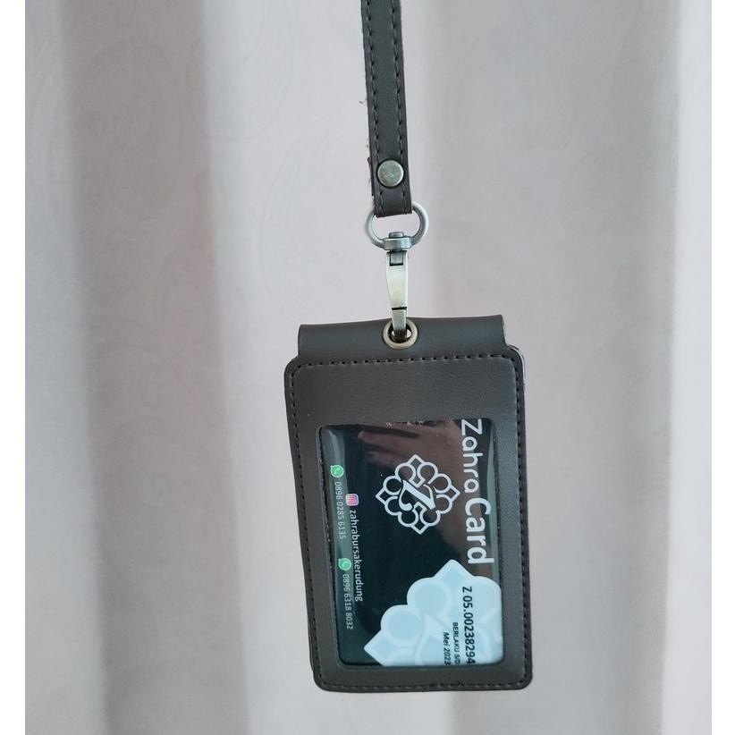 

Big Sale!!! Id Card name tag kulit Holder Double Flip Magnet Terbaru kekinian Original
