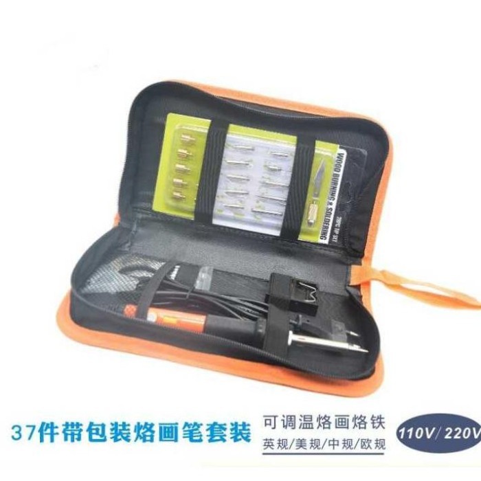 

Azalia Tc-De528 Dgks Solder Alat Lukis Wood Burning Pen Pyrography 37 Set -