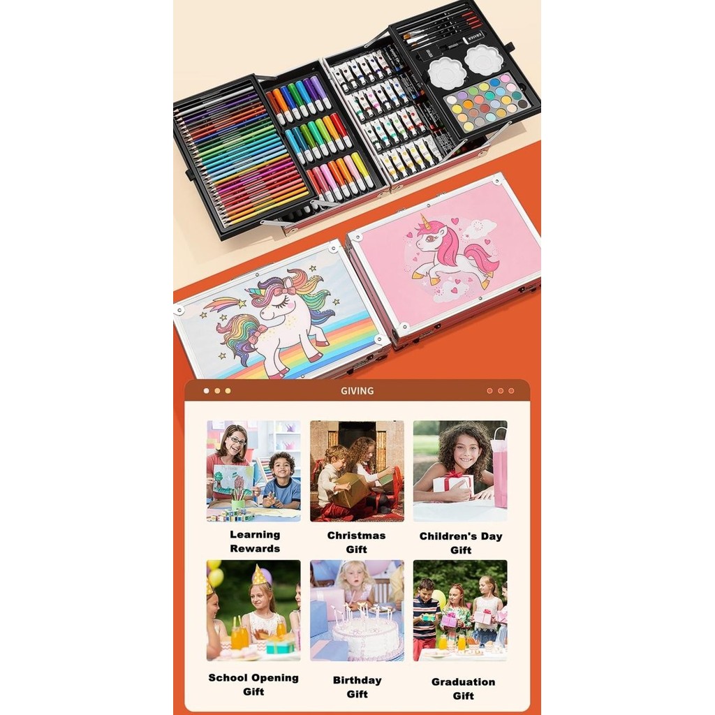 

Azalia Crayon Set 145 Pcs Set Lukis Alat Gambar Water Colour Kid Draw