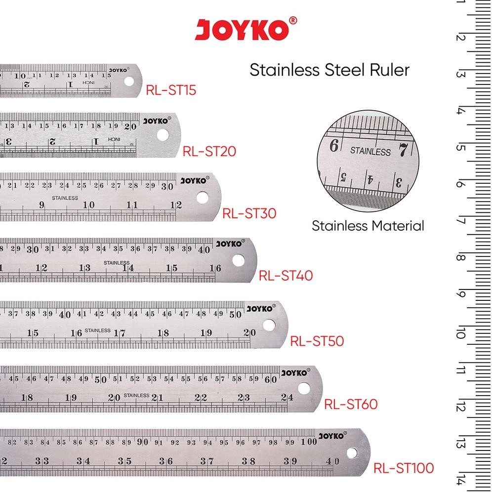 

Er-90 Joyko Stainless Steel Ruler Penggaris Besi Terbaru