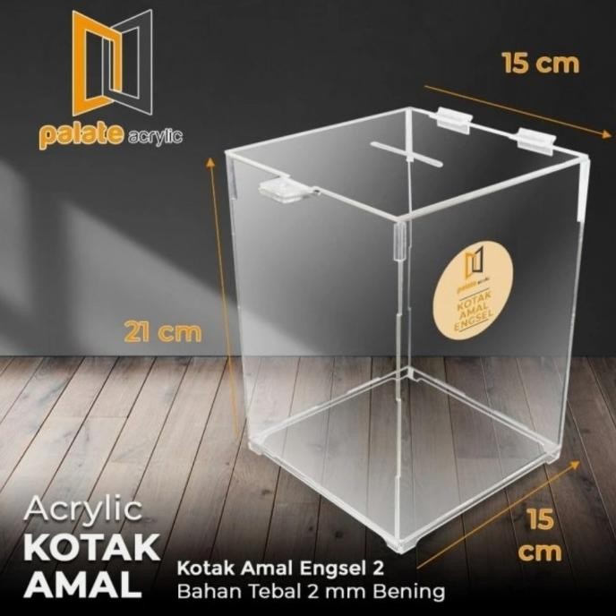 

Akrilik Kotak Amal / Kotak Saran Bahan Akrilik 15X15X21 Cm