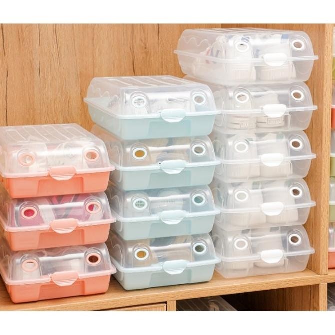 Hl0199 Kotak Sepatu Plastik Transparan Penyimpanan Kotak Sepatu Shoes Storage Box