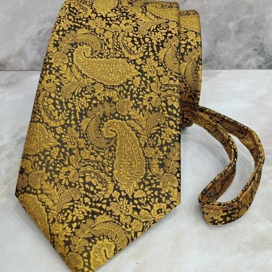 Dasi Gold Pria Dasi Kuning Instan Dasi Zipper Langsung Pakai