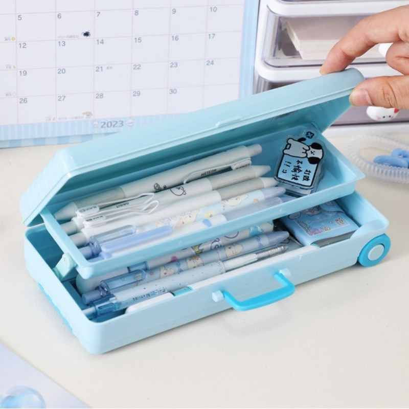 

F1T PENJUAL LOKAL(FREE SANRIO STICKER) KOTAK PENSIL TROLI LUCU KOTAK ALAT TULIS DUA LAPIS KUROMI