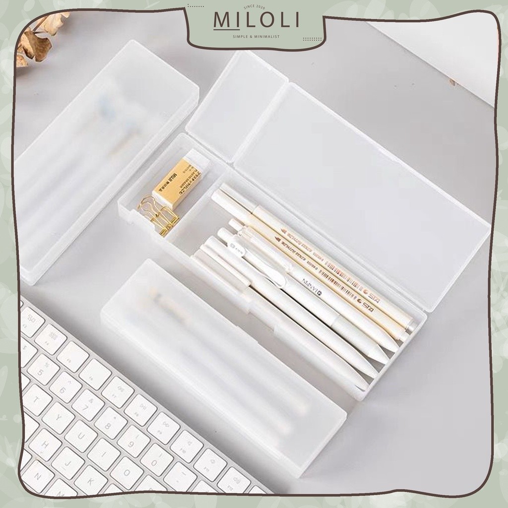 

SENSASI BARU [MILOLI] KOTAK PENSIL TRANSPARANT MATTE DOVE MULTIFUNGSI PENCIL CASE AESTHETIC - F0187