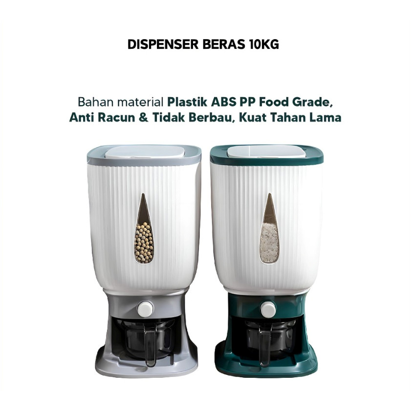 Dispenser Beras Tempat Beras 10 Kg Modern 10 Kg Rice Dispenser Tempat Wadah Penyimpanan Beras