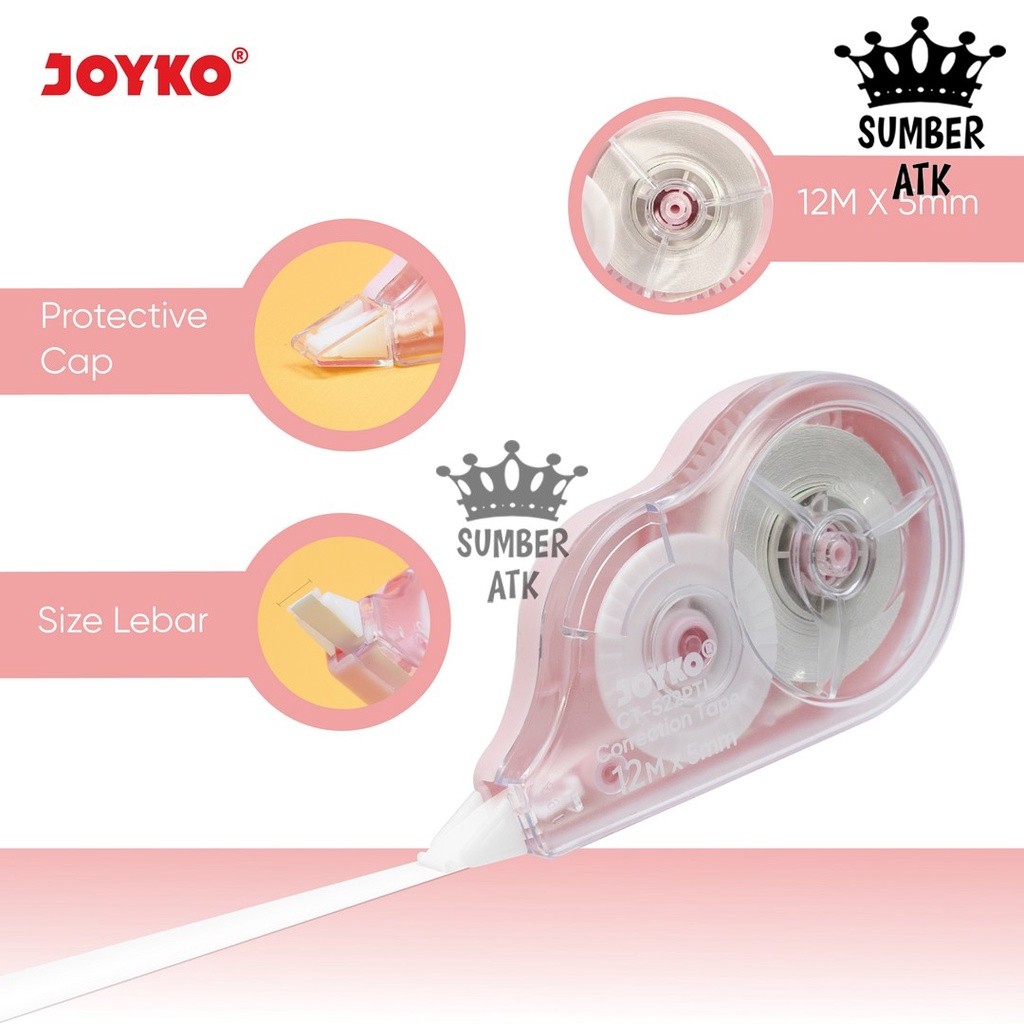 

Pita Koreksi Correction Tape Joyko CT-522PTL Pastel Color