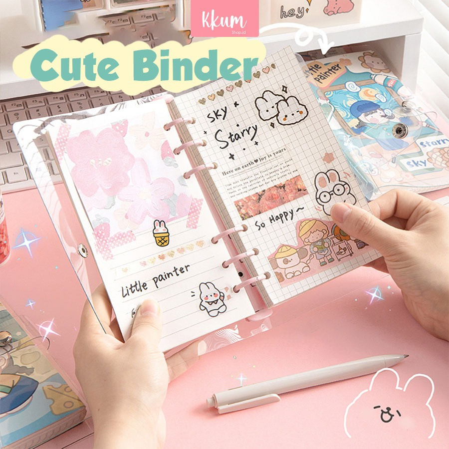 

Binder note A6 cute peach / Buku catatan 100 lembar/ Notebook journal lucu daily planner