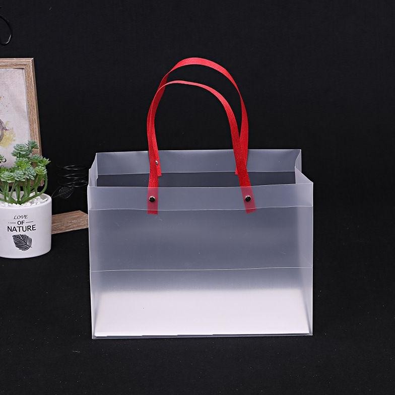 

jk-54 [ GROSIR PER 10 PCS ] Tas Mika PVC Doff Transparan / Tas Hampers Souvenir Goodie Bag Ulang Tahun Lebaran Imlek Natal Premium Termurah