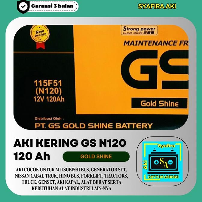Dijual Aki Mf Gs N120 12V 120Ah Alat Berat Genset Kapal Truk Aki Kering