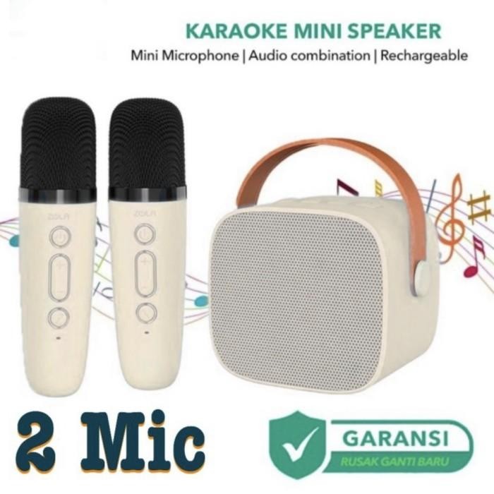 Speaker Karaoke 2 Double Microphone Portable Mini Anak Lucu Edukasi