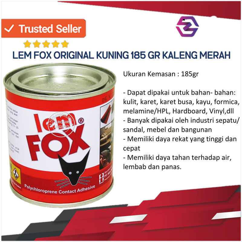 

Lem Fox original Kuning kemasan Kaleng Merah - 185gr