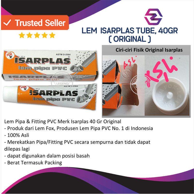 

Lem Pipa Paralon & Fitting PVC Merk Isarplas Kemasan 40 Gr Original