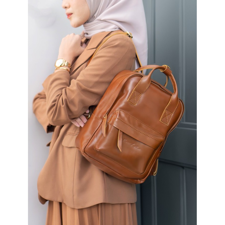 LIMITED EDITION Tas Ransel Wanita Kulit Asli Backpack LAUREN Pullup - Kenes Leather