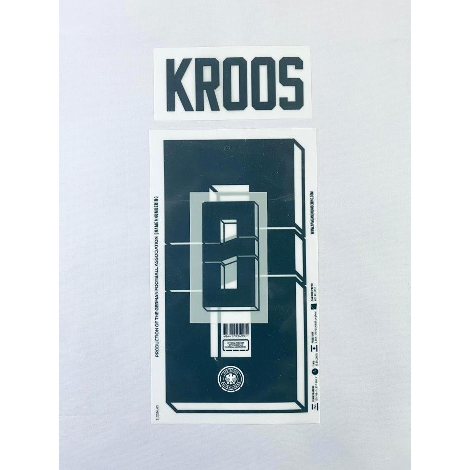 Nameset Jerman 2024 Home = KROOS (8). Original Nameset for Jersey.