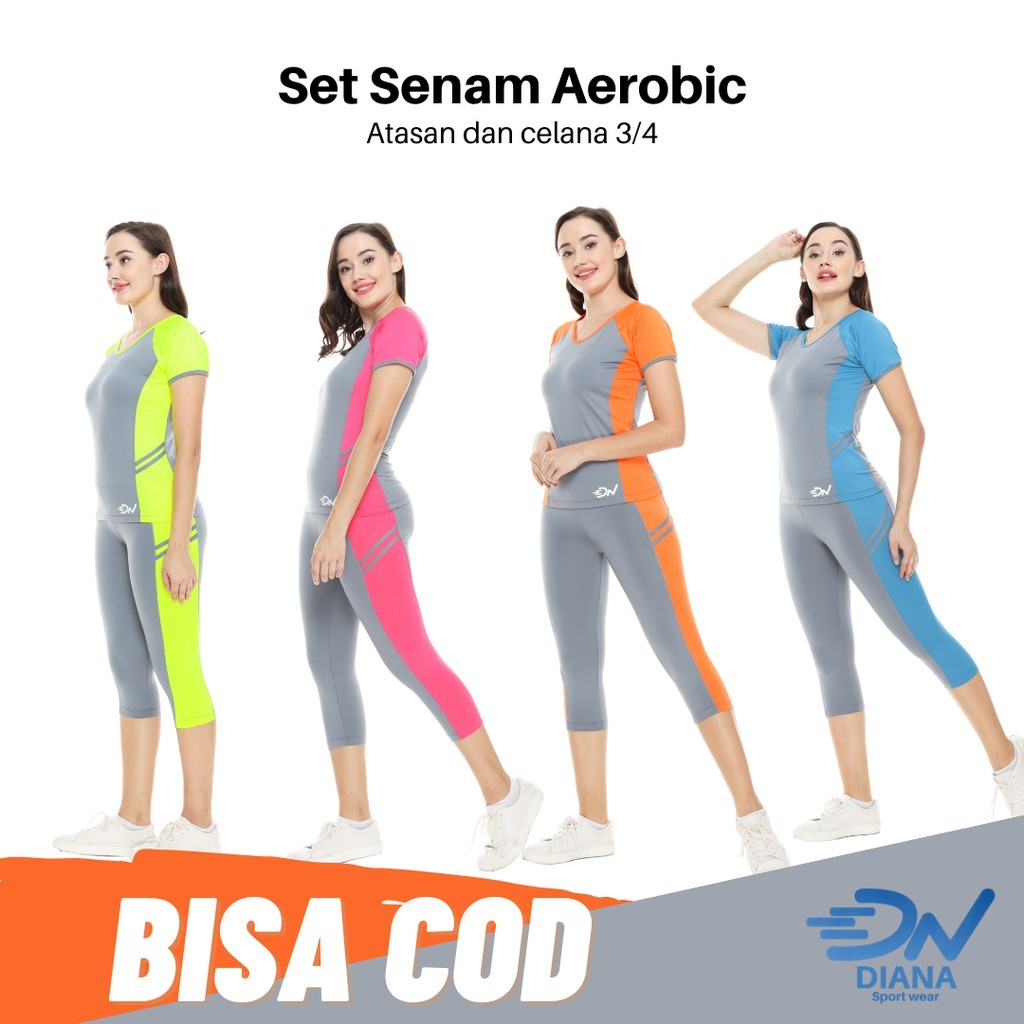Setelan Baju senam jumbo wanita pakaian baju senam aerobik olahraga wanita set