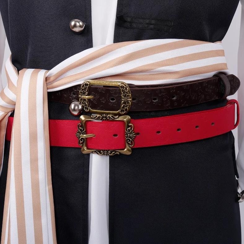 CR - Movie Pirates of the Caribbean Cosplay Costume Captain Jack Sparrow COS Full Suit Set Halloween