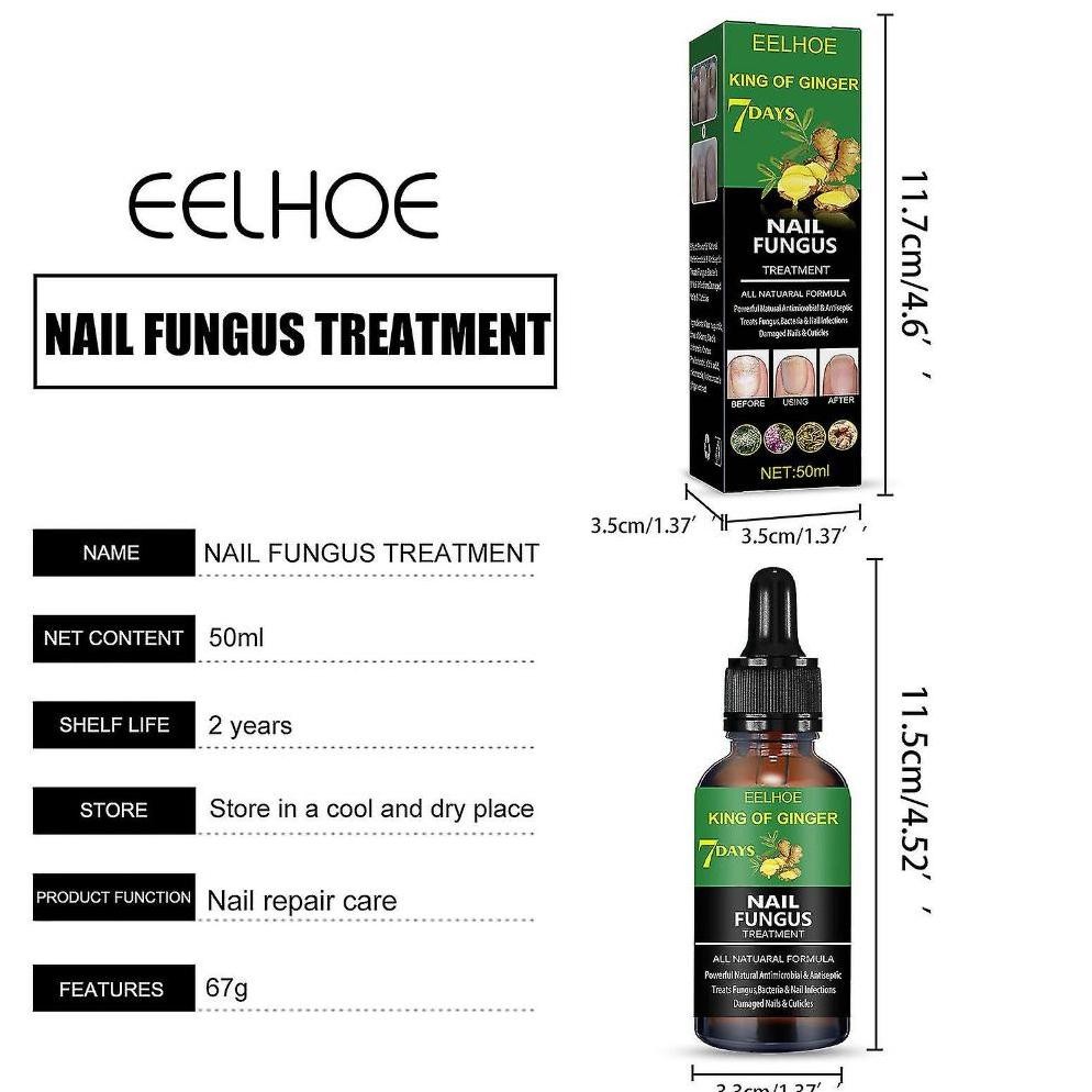 et-98 EELHOE King Of Ginger 7 Days Nail Fungus Treatment 50ml Nail Repair Lotion Repair Gray Nails B