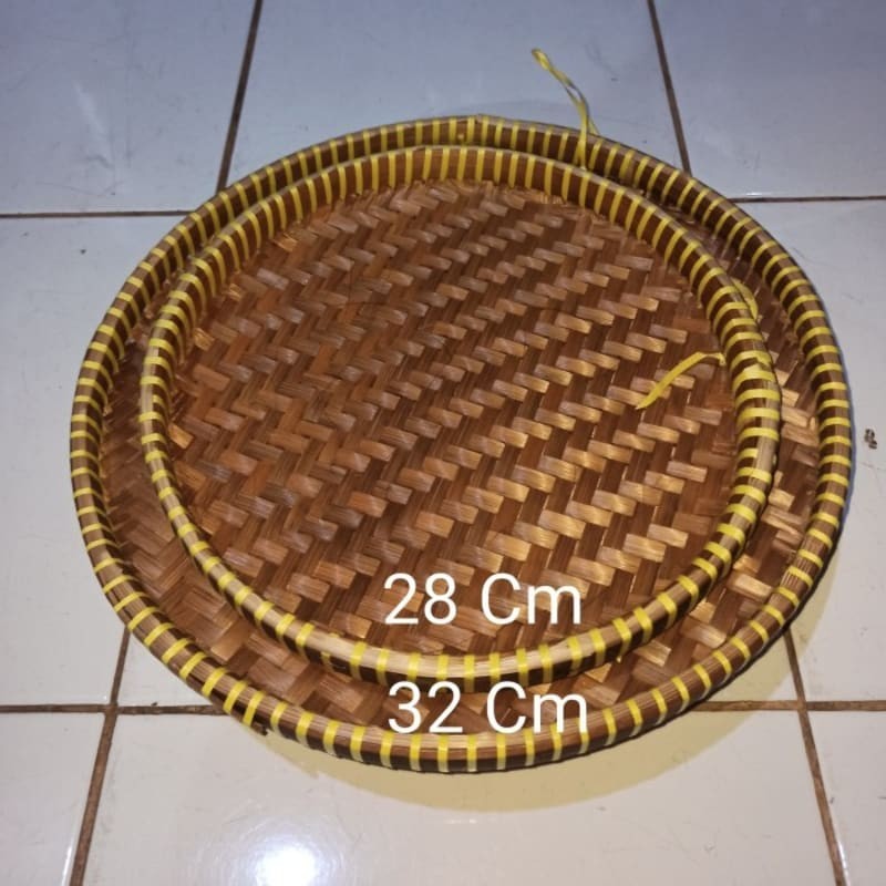 Tampah Bambu Kecil/Tampah Bambu Mini Rapih Kuat Ukuran 28 cm dan 32 cm