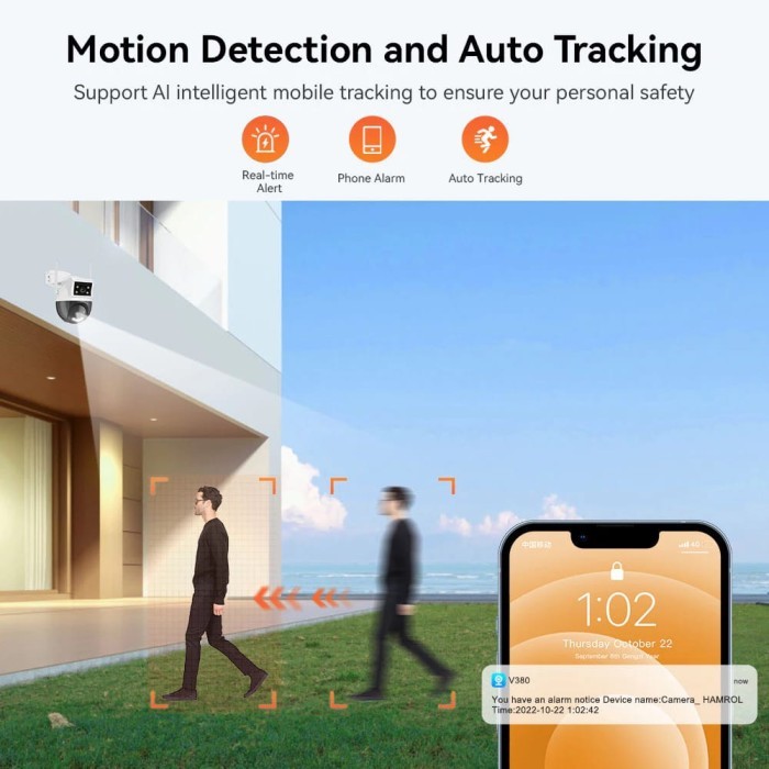 Kamera Cctv V380Pro Dual Lensa Ip Camera Cctv Outdoor Waterproof