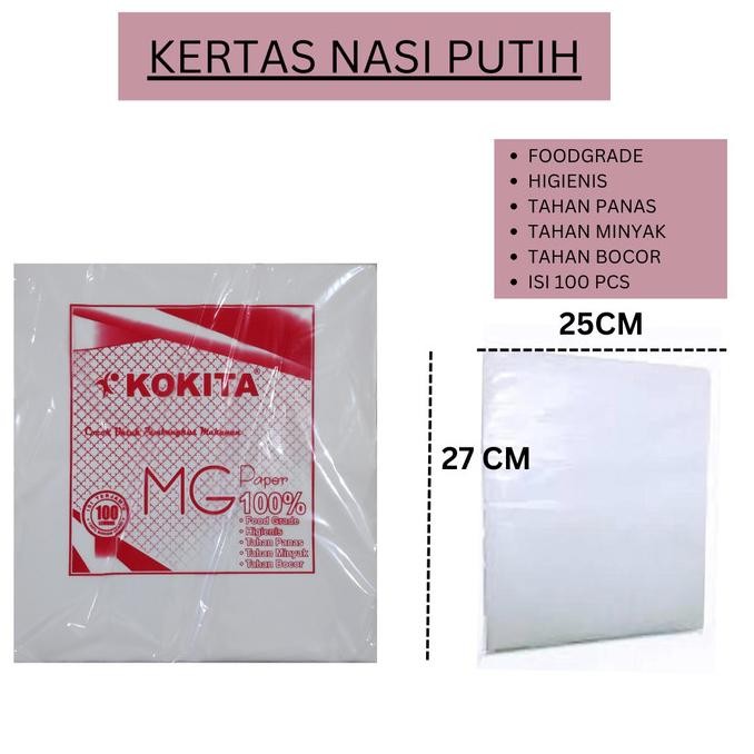 Kertas Nasi KFC (isi 50pack), Kertas burger, Kertas nasi putih
