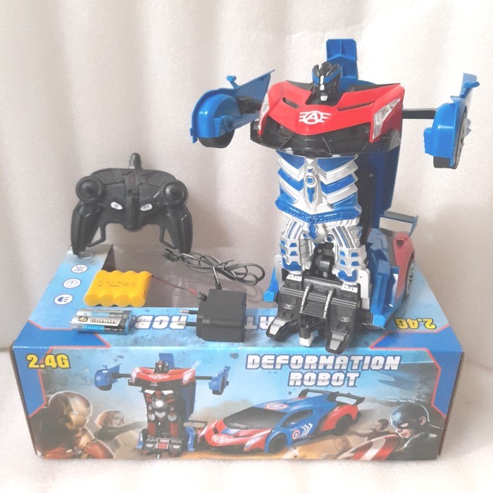 Licy Mainan Anak Rc Remot Control Mobil Robot Transformers Polisi 17359