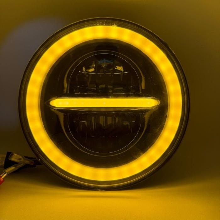 Headlamp Led Daymaker Dd34 7 Inch Ring Putih Kuning