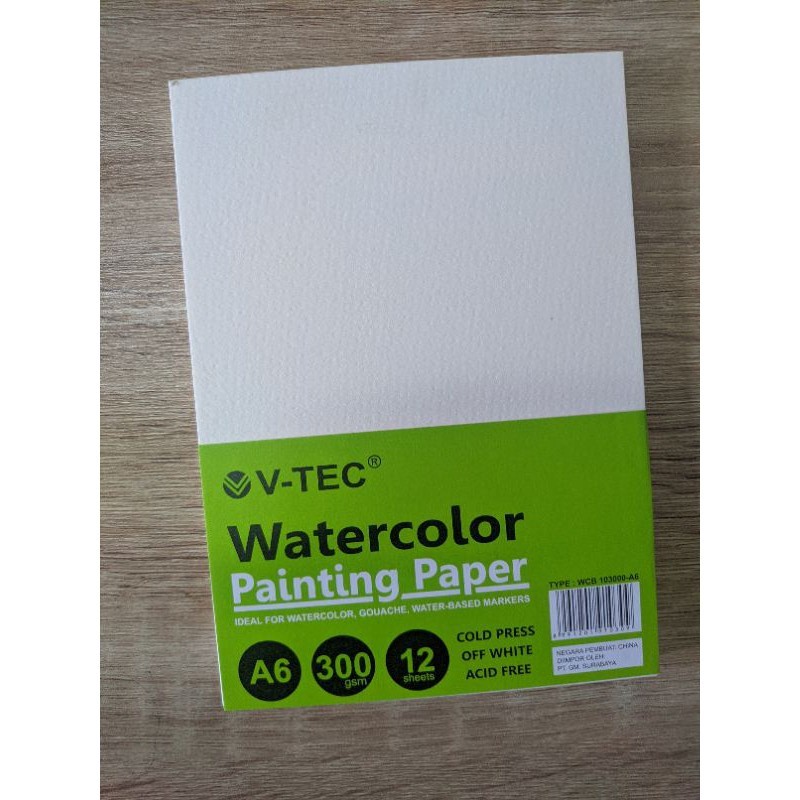 

Kertas Gambar / Vtec A6 Watercolor Painting Paper 300 GSM