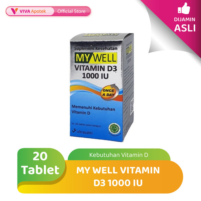 My Well Vitamin D3 1000 IU untuk Kebutuhan Vitamin D (20 Tablet)