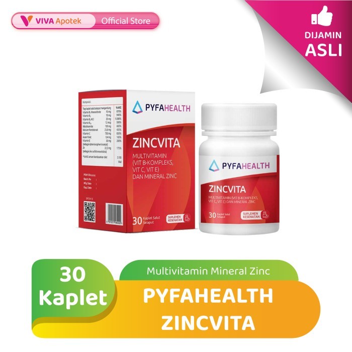 Pyfahealth ZincVita Multivitamin Mineral Zinc (30 Kaplet)