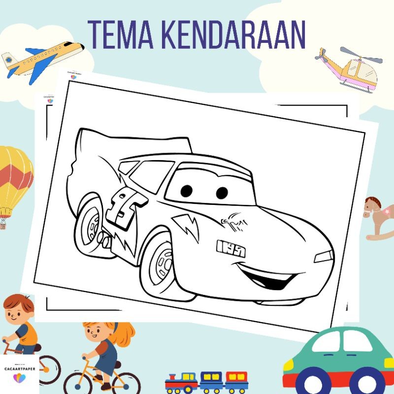 

KERTAS MEWARNAI / KERTAS GAMBAR / KENDARAAN / KERTAS MEWARNAI ANAK PAUD TK SD / A4